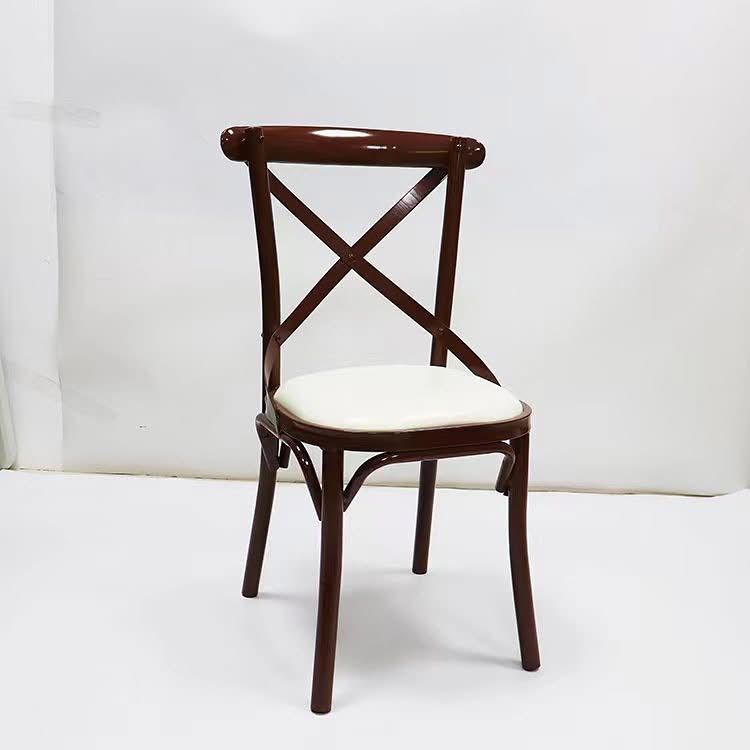Stackable Banquet Dining Plastic X Back Resin Crossback Chair for Event Vintage Design Farm Vineyard Oak Wood X Back Chairs Wooden Brown Chair Cross Back for sale at wholesale prices - Image 14