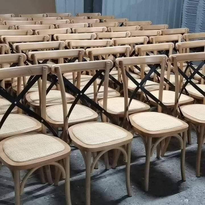 Stackable Banquet Dining Plastic X Back Resin Crossback Chair for Event Vintage Design Farm Vineyard Oak Wood X Back Chairs Wooden Brown Chair Cross Back for sale at wholesale prices - Image 16