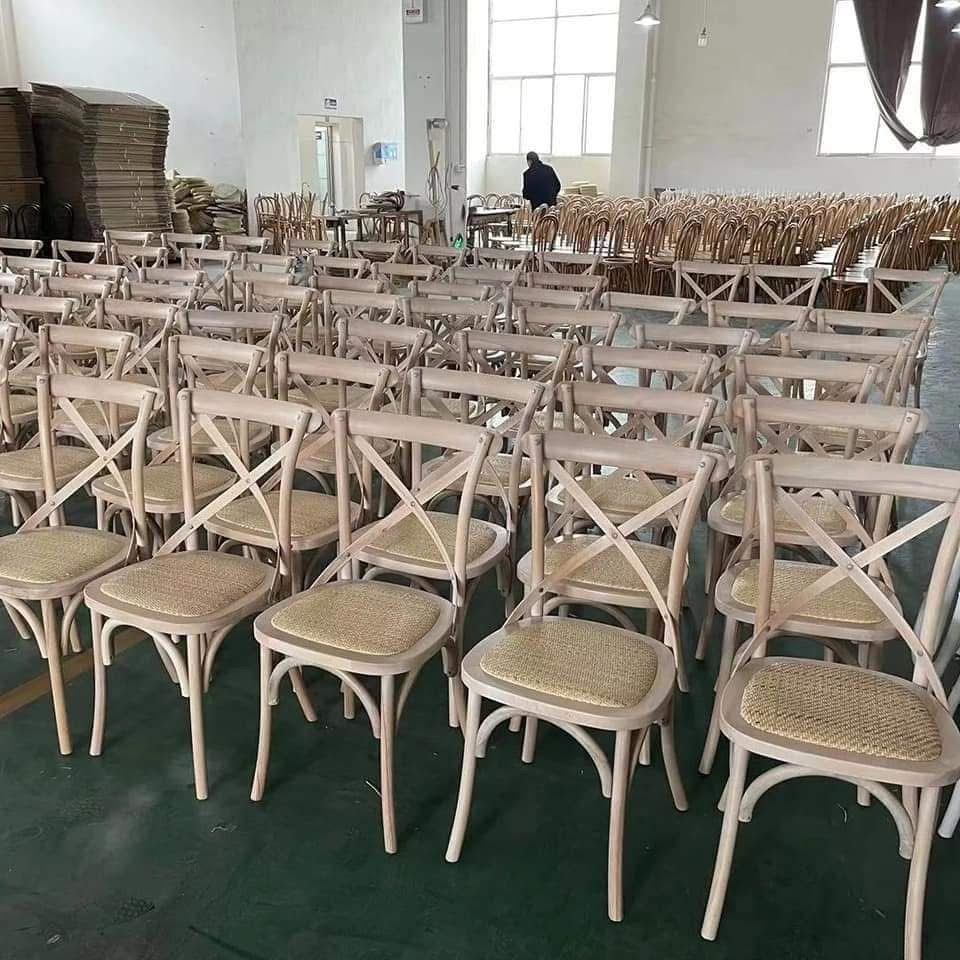 Stackable Banquet Dining Plastic X Back Resin Crossback Chair for Event Vintage Design Farm Vineyard Oak Wood X Back Chairs Wooden Brown Chair Cross Back for sale at wholesale prices - Image 23
