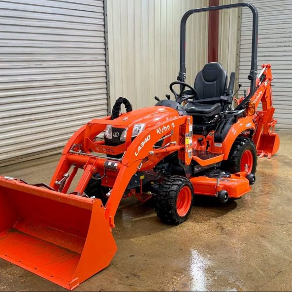 Kubota Lawn Mower with front loader and rear backhoe